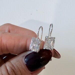 Elegant Silver Cubic zirconia Drop Earrings